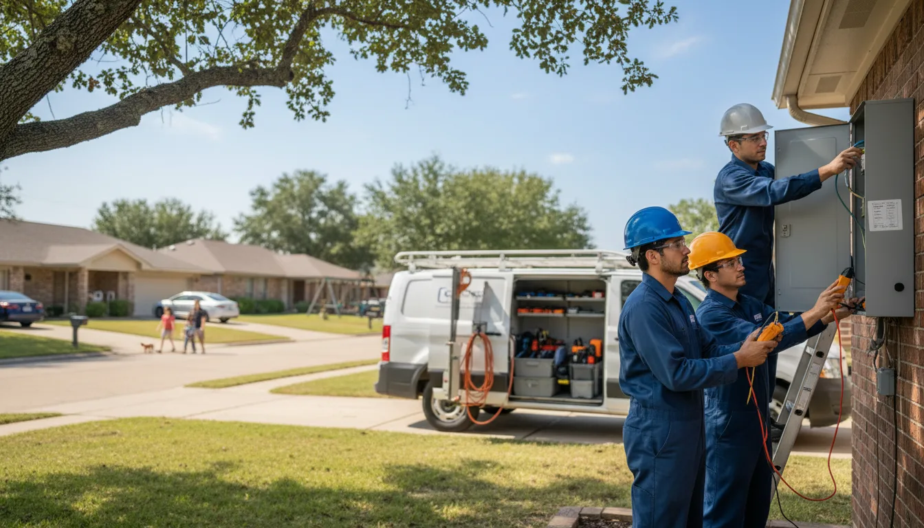 Certified electrician providing emergency electrical services in Fannin, TX